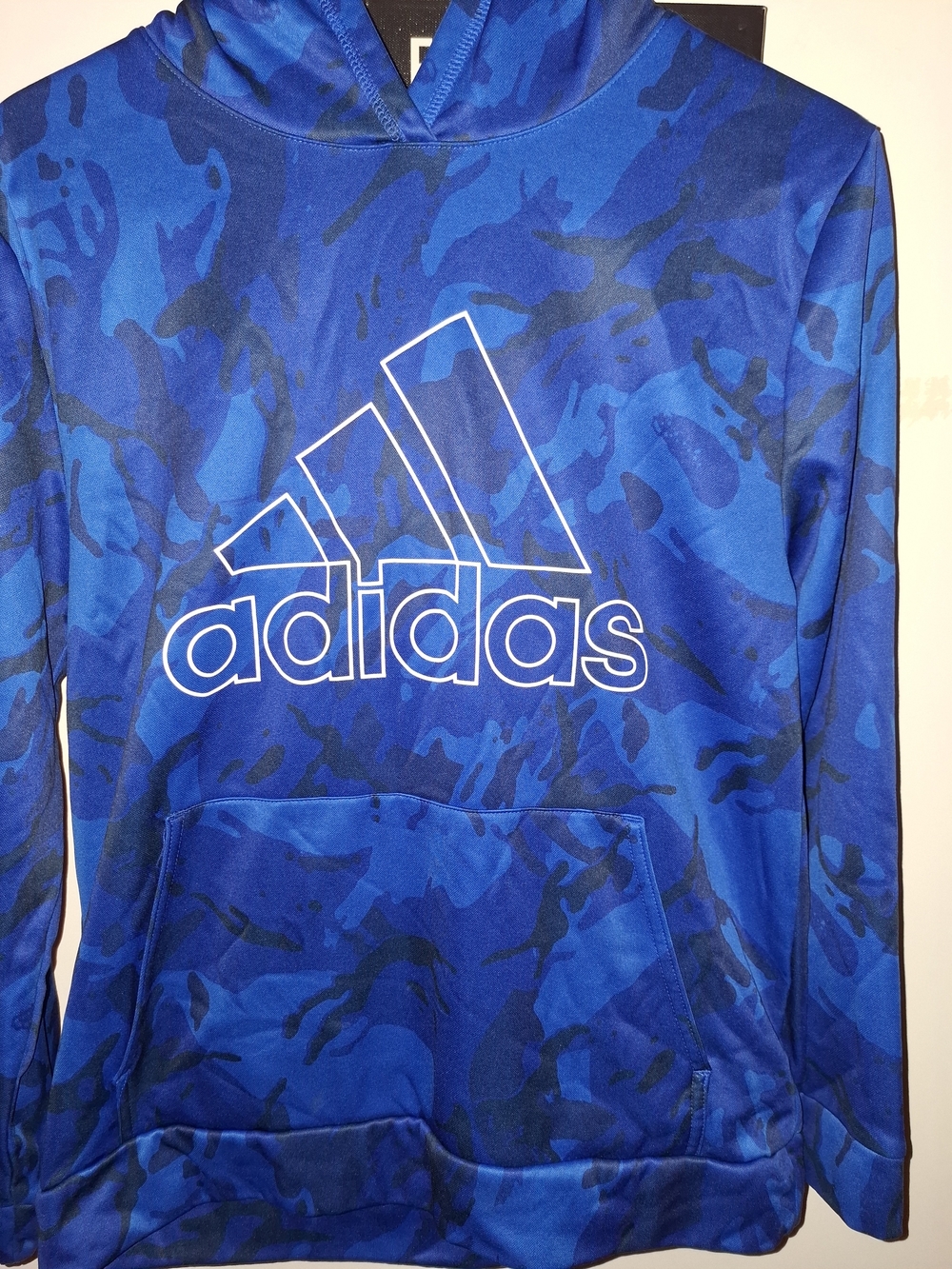 adidas Blue Camo Logo Hoodie for Kids